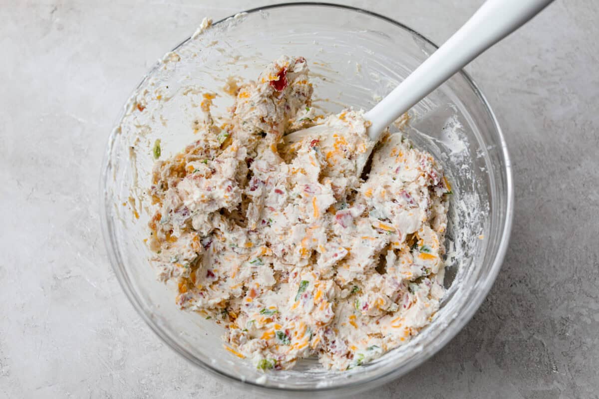 Bowl of crack chicken filling.