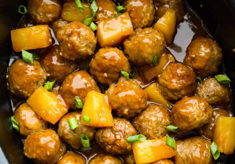 Crock Pot Huli Huli Meatballs