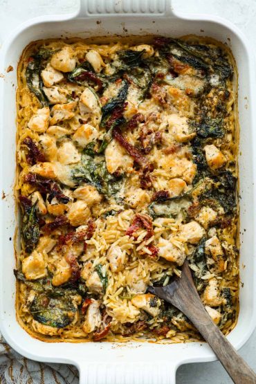 Tuscan Chicken Orzo Bake