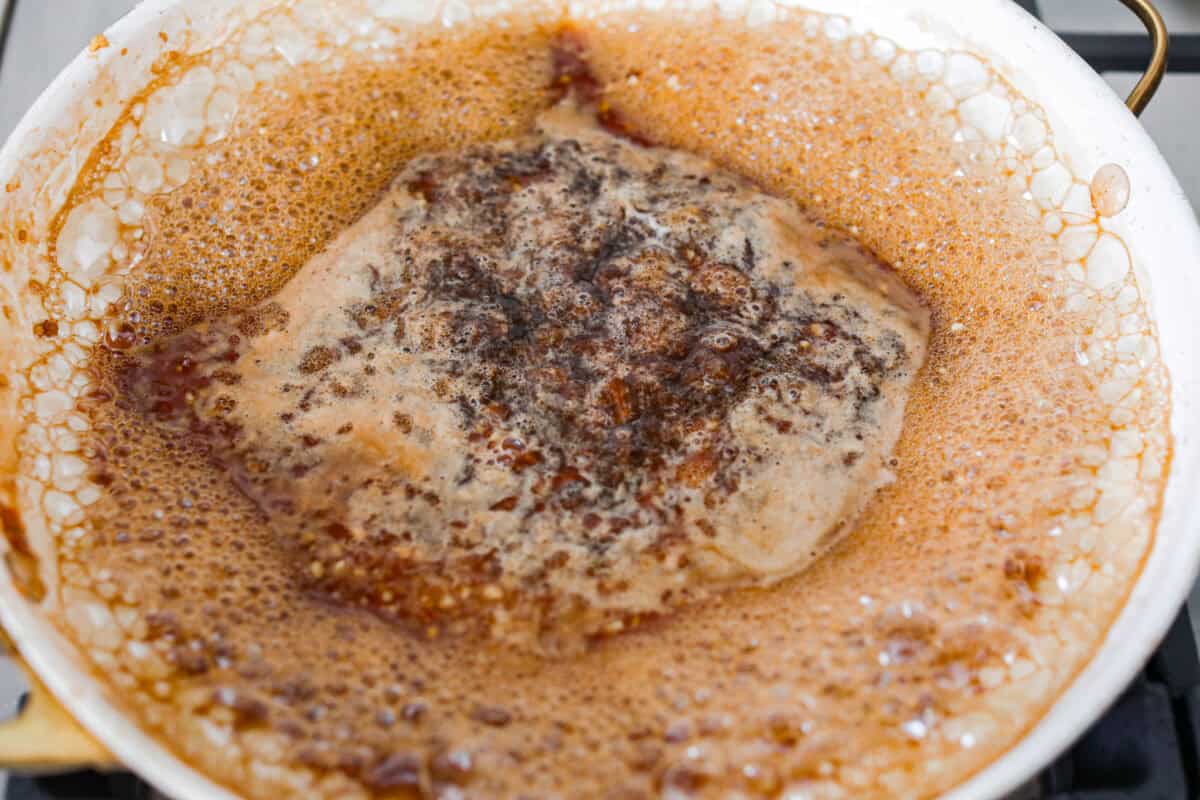 Marinade on the stove top simmering.