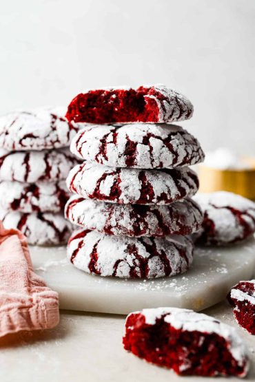 Red Velvet Crinkle Cookies