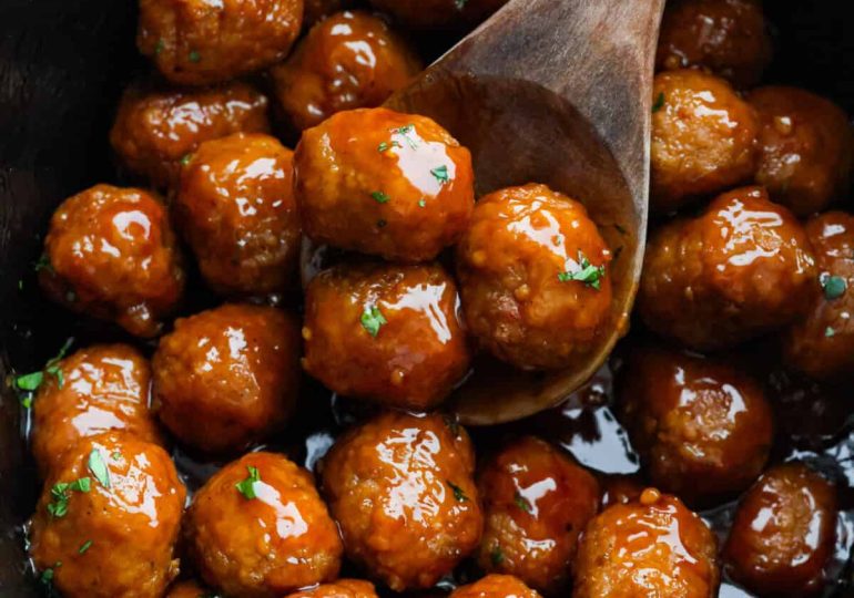 Slow Cooker Bourbon Meatballs