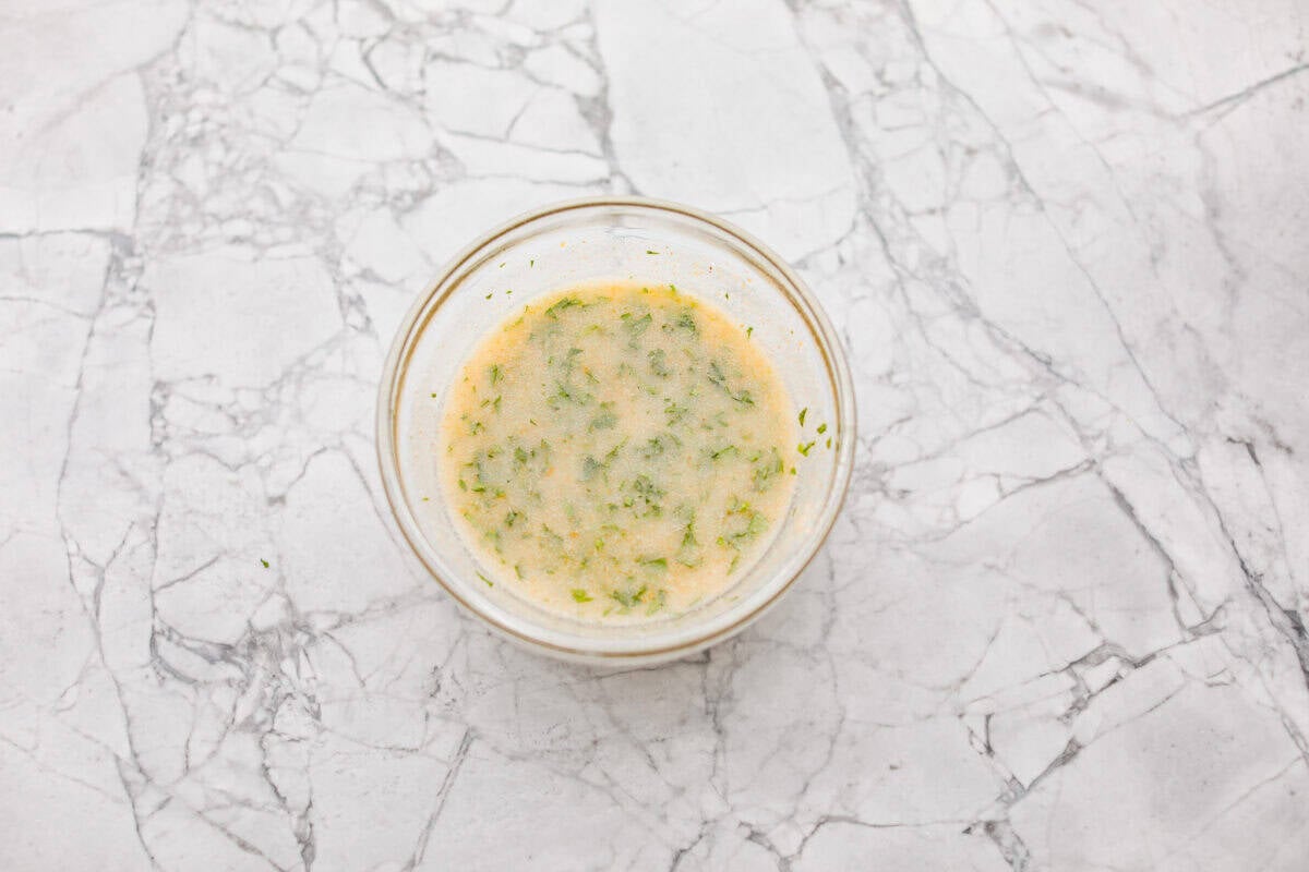 Garlic butter mixture stirred together. 