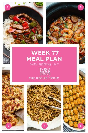 Weekly Meal Plan #77