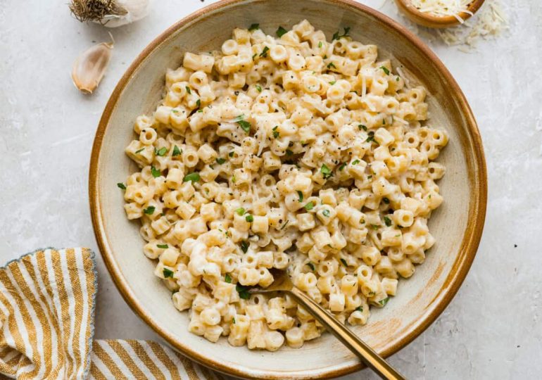 Creamy Garlic Ditalini Pasta