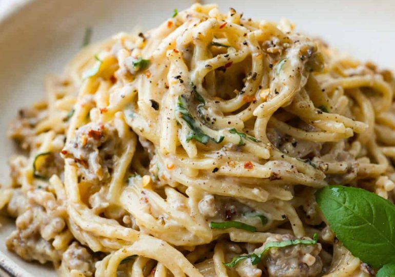 Creamy Sausage Spaghetti