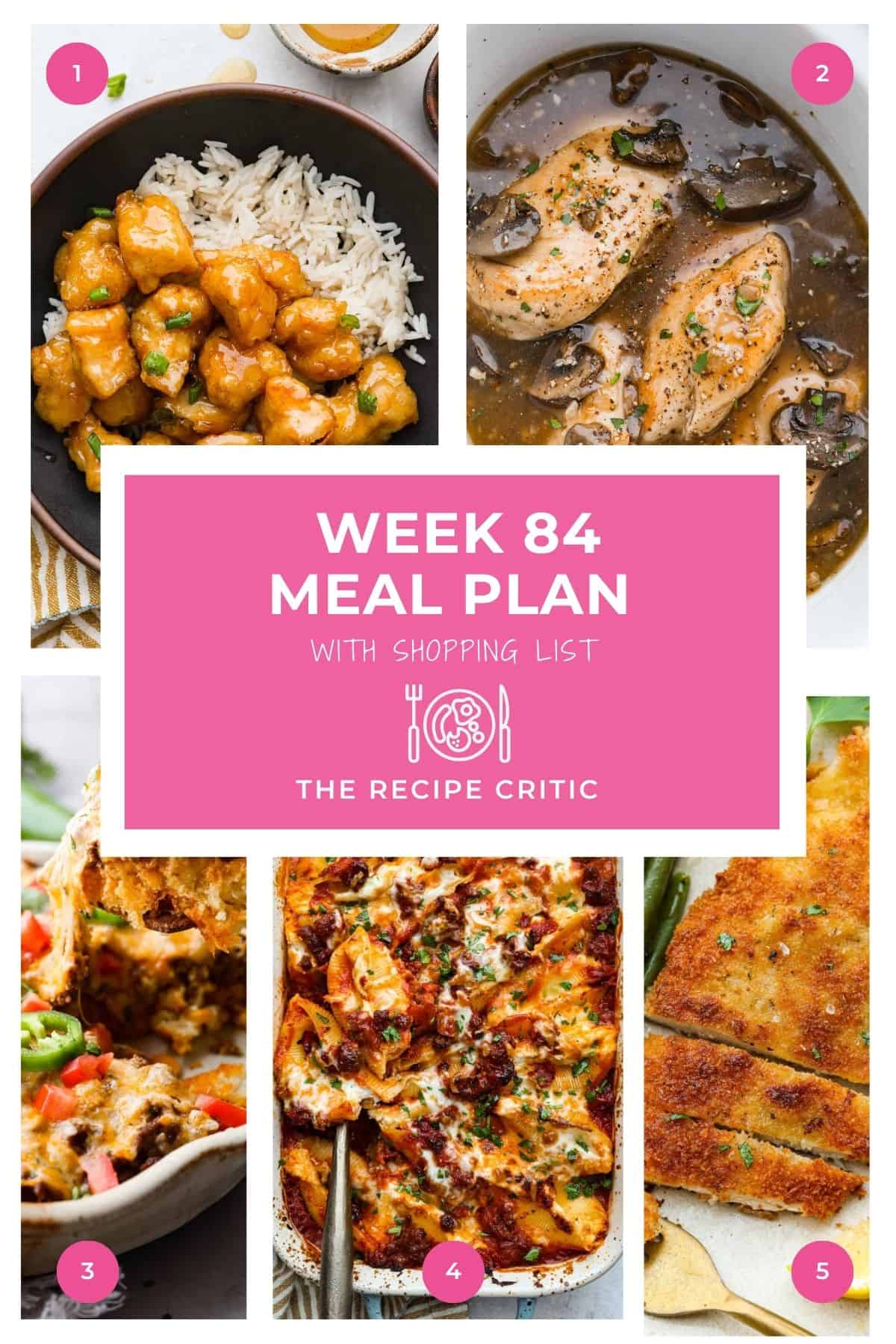Collage of the hero images from this weekly meal plan.