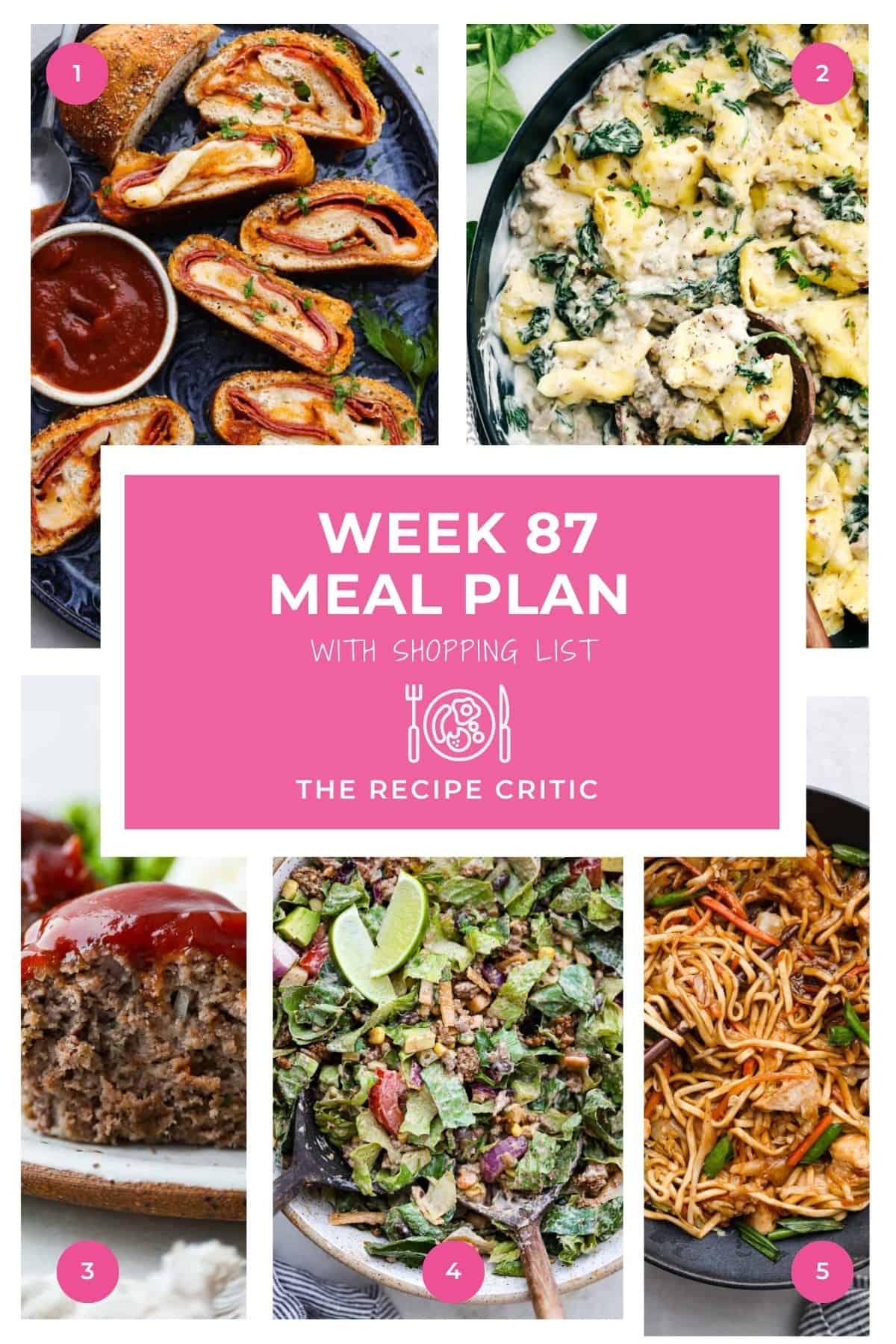 Thank you for making these weekly meal plans such a favorite around here. It honestly makes the time I spend putting them together feel so worth it. I’ve got another great week lined up with plenty of variety and quick, delicious dinners to make your nights easier. Collage of all of the hero images of the recipes being used in this weekly meal plan.